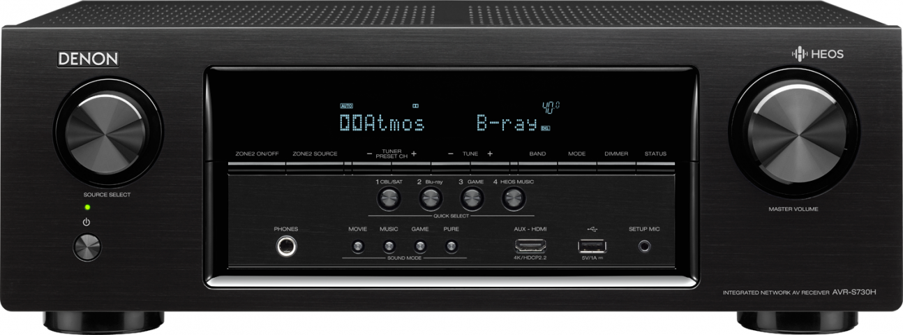 DENON NEW AVR-S730H 7.2-Ch x 75 Watts A/V Receiver w/HEOS