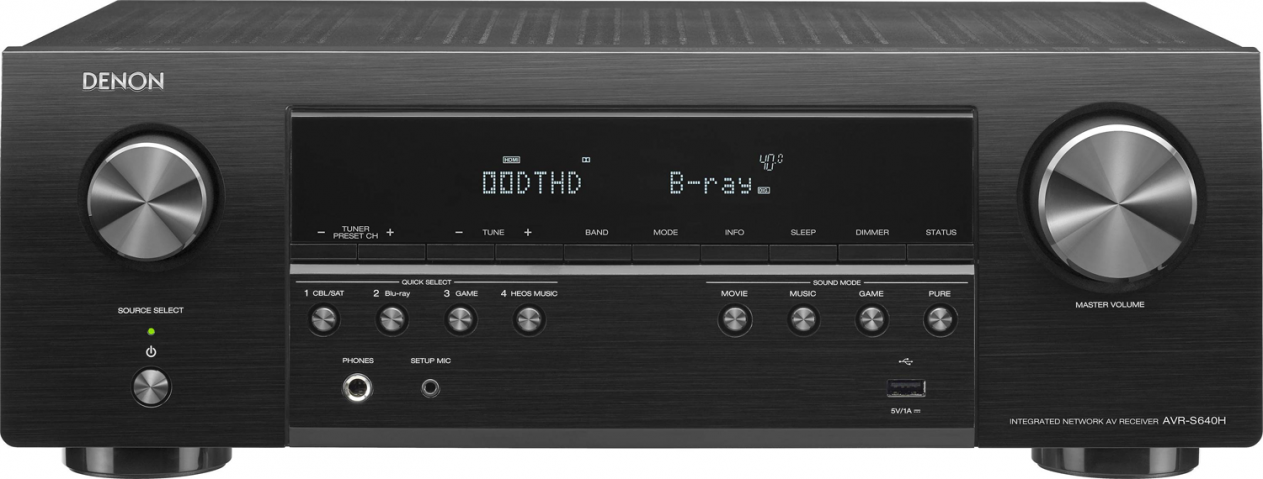 DENON AVR-S640H 5.2-Ch x 75 Watts A/V Receiver w/HEOS