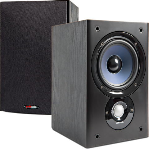 POLK AUDIO T300 5.25" 2-Way Bookshelf Speaker Black Pair