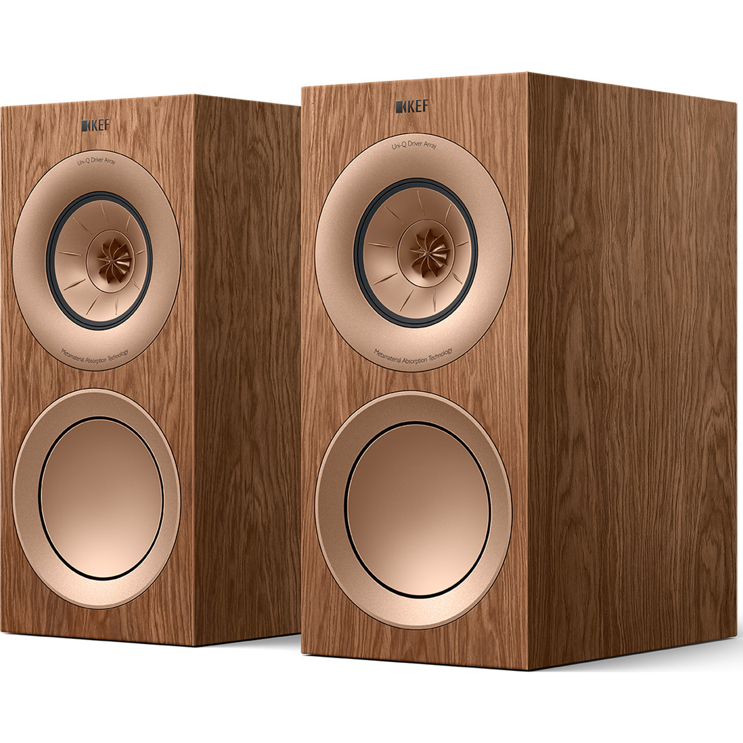 KEF R3 META PAIR R Series 6.5" Bookshelf Speakers Walnut | Accessories4less